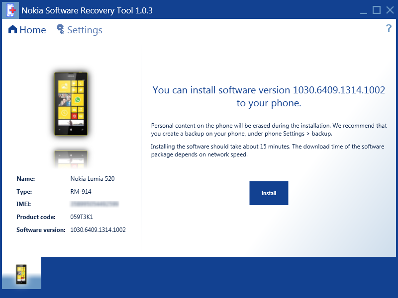 Nokia Software Recovery Tool_2