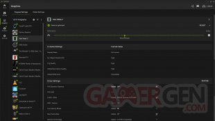 nvidia app graphics and settings section