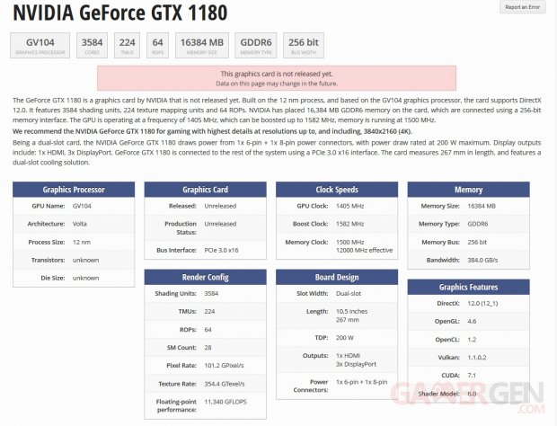 NVIDIA GeForce GTX 1180 GPU TPU