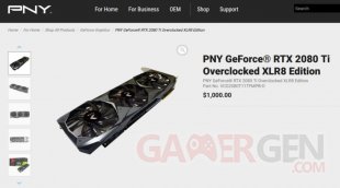 NVIDIA PNY GeForce RTX 2080 Ti XLR8 pricing 1000x554