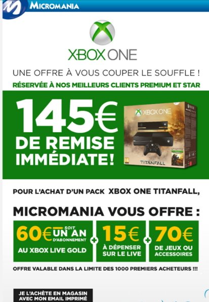 Offre micromania xbox one titanfall 1