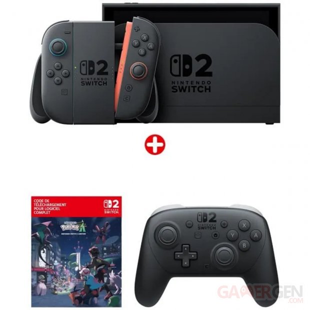 Pack Console Nintendo Switch 2 + Légendes Pokémon Z A (Code) + Manette Switch Pro 2