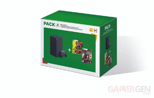 Pack Fnac Console Xbox Series X Noir Cyberpunk 2077 Ultimate Edition Aain s Creed Mirage Edition Deluxe