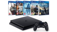 Pack PS4 + Final Fantasy XV + Watch Dogs 2 + Rise of the Tomb Raider + GTA V + The Witcher 3