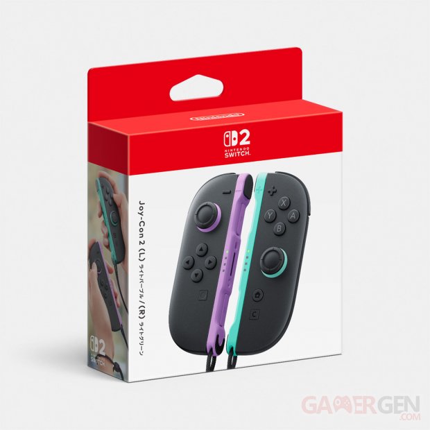 Paire de manettes Joy Con 2 violet clair  vert clair (1)