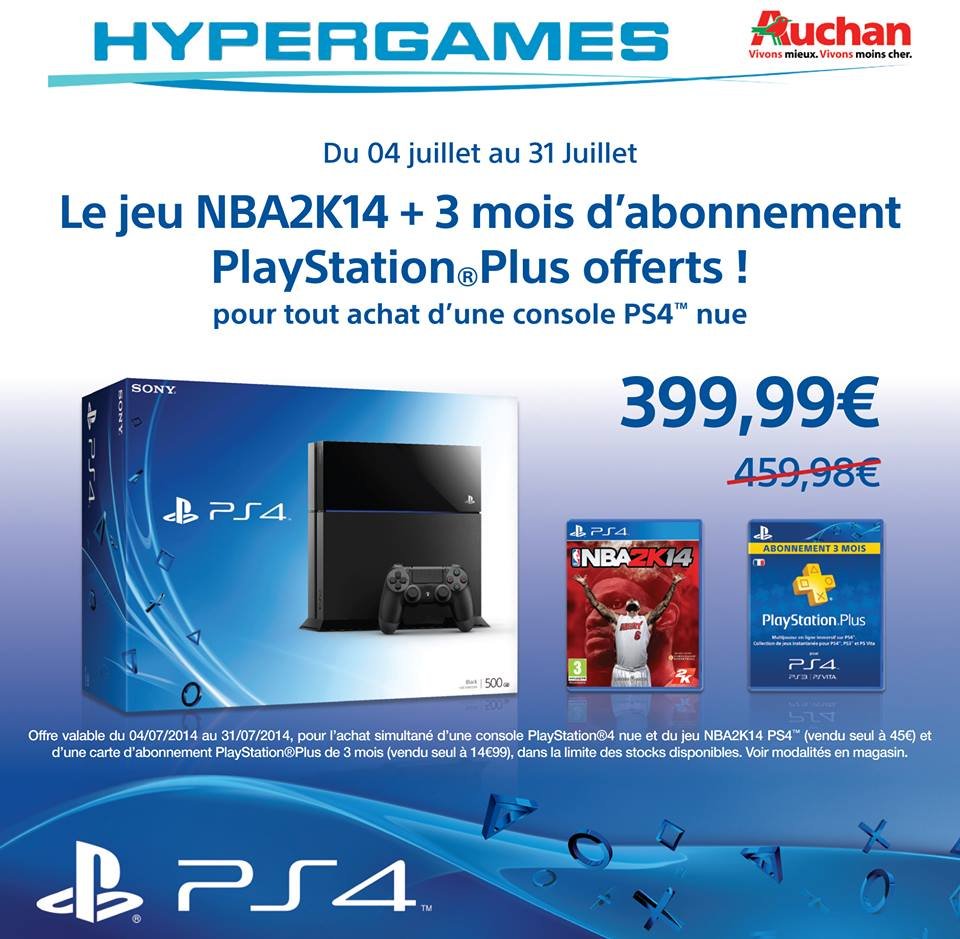 PlayStation 4 offre Auchan 1
