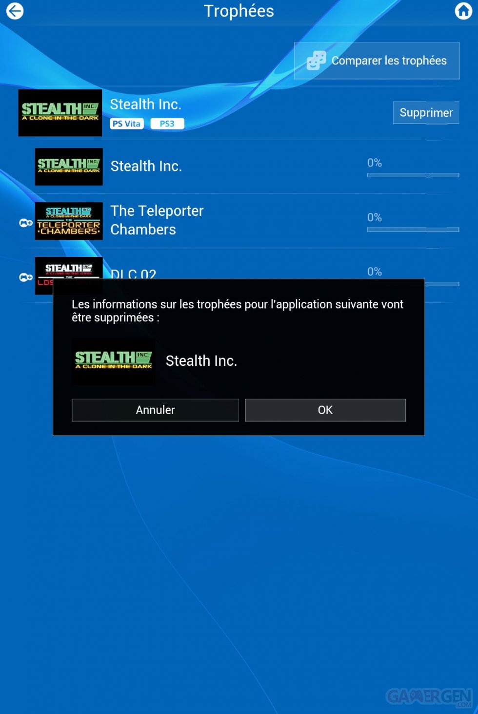 PlayStation App Tuto trophees supprimer (2)