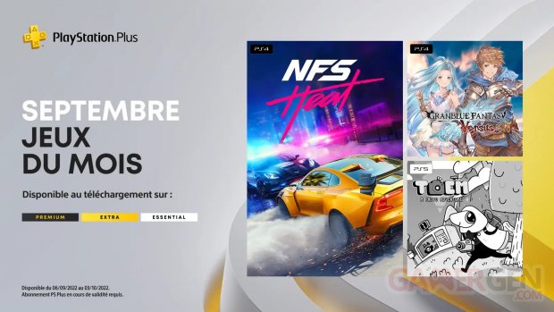PlayStation Plus Essentiel nouveautés septembre 2022