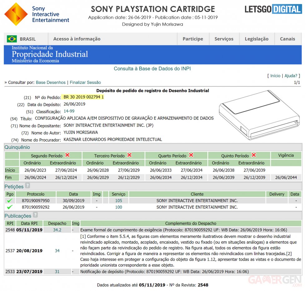 PlayStation PS5 cartouche brevet psvita image (1)
