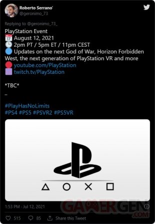 playstation vr 2 annonce tweet 2