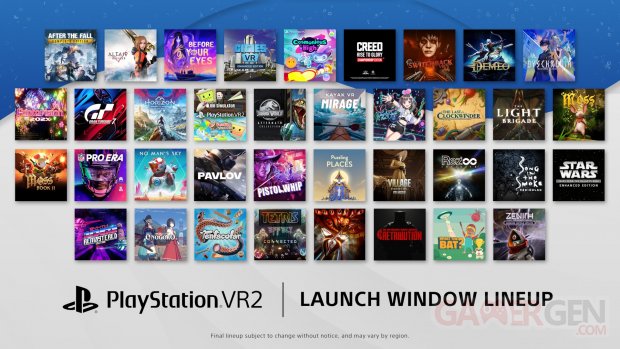 PlayStation VR2 line up lancement liste