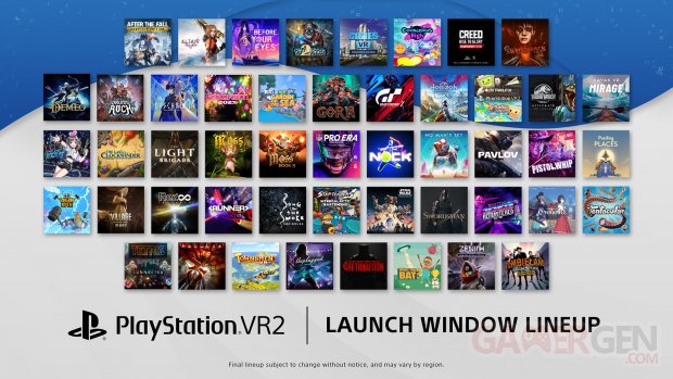 PlayStation VR2 PSVR 2 21 02 2023 line up lancement actualisé