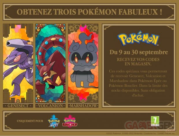 Pokémon Epée Bouclier distribution 09 09 2022