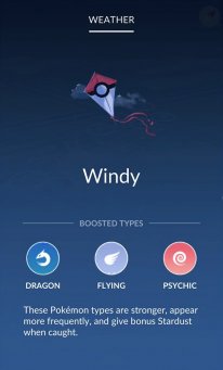 Pokémon GO météo dynamique vent boost