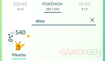 Pokémon GO mise à jour update 0.91.1 recherche shiny