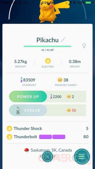 Pokémon GO Pikachu shiny capture Canada