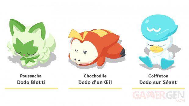 Pokemon Sleep Sprigatito Quaxly Fuecoco New Sleep Style Illustrations FR