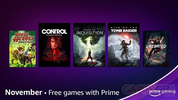 Prime Gaming Amazon offres nouveautés novembre 2021.