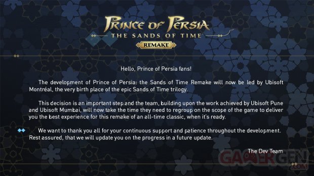 Prince of Persia Les Sables du Temps Remake Ubisoft Montréal