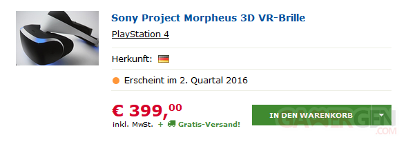 Project Morpheus prix