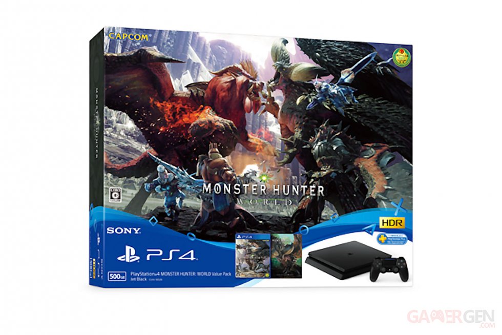 PS4 Slim Monster Hunter World pack images