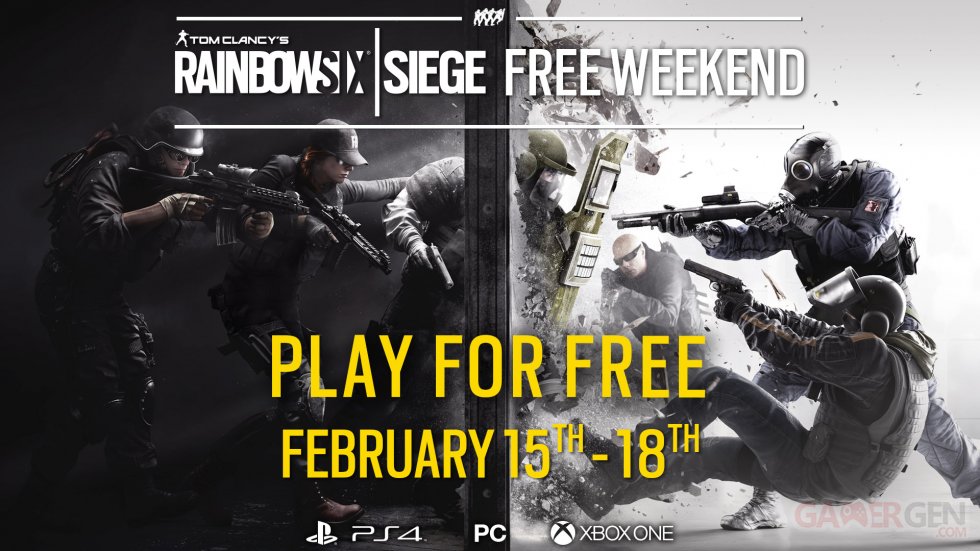 Rainbow Six Siege Week-end gratuit février 2018