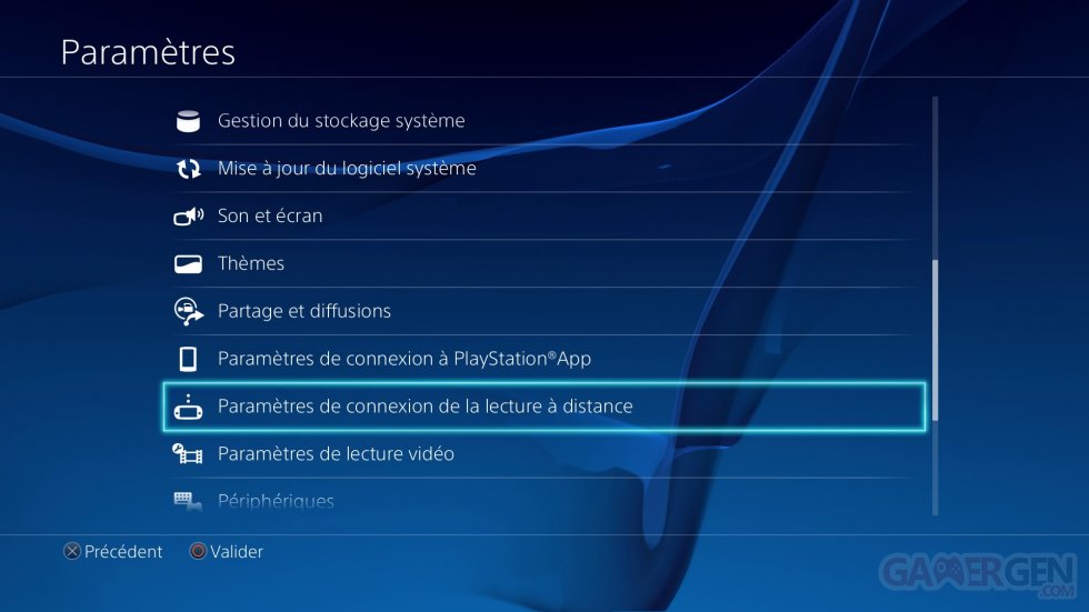 Remote Play Parametres sur PS4 tutoriel (2)