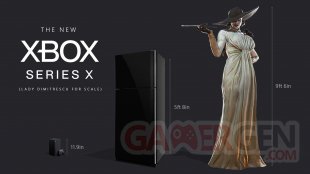 Resident Evil Village y Xbox Lady Dimistrescu comparados con Master Chief en un refrigerador