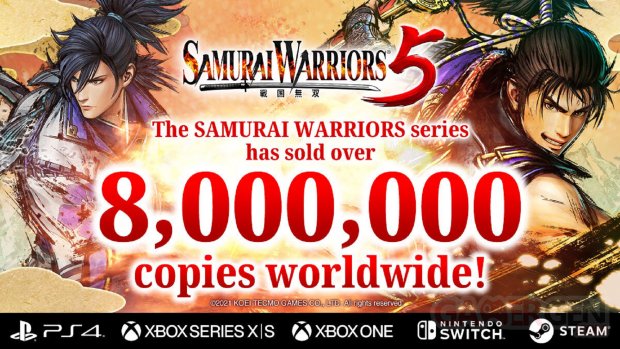 Samurai Warriors 8 millions chiffres ventes