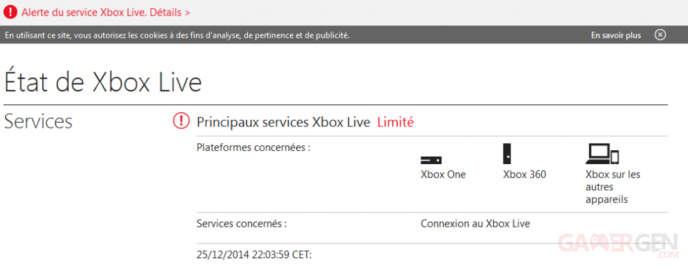 Servuce Xbox Live Perturbé