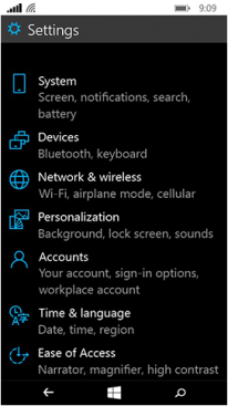 settings Windows 10