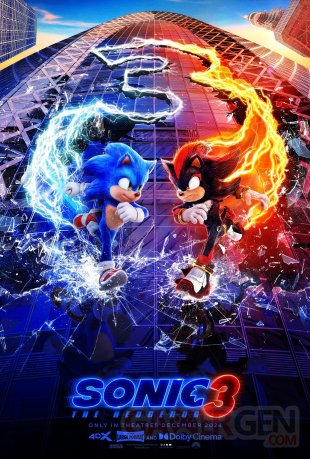 Sonic 3 le film poster 27 08 2024