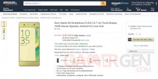 Sony Xperia XA precommande Amazon