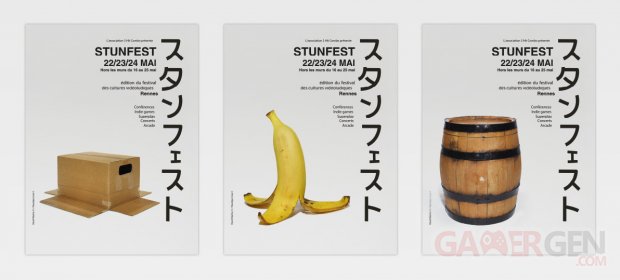 stunfest 2015 visuel affiches banane+carton+tonneau B