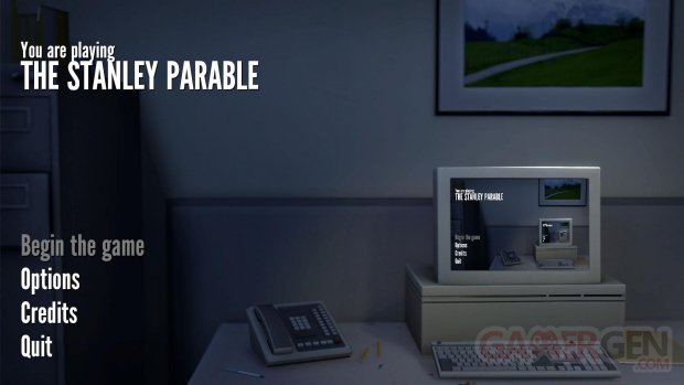 The Stanley Parable start screen