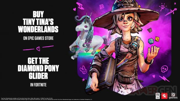 Tiny Tina's Wonderlands Fortnite Diamond Pony Glider