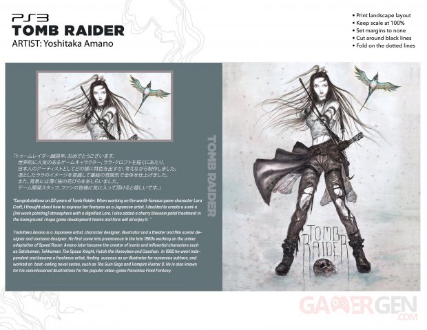 Tomb Raider 2013 artwork illustration cover jaquette Yoshitaka Amano 2