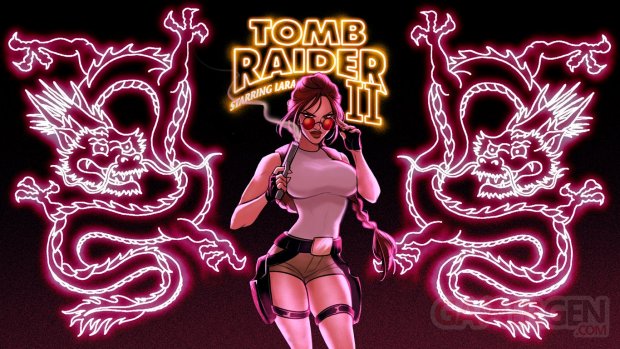 Tomb Raider II jaquette pochette cover art remake Babs Starr wallpaper fond d'écran
