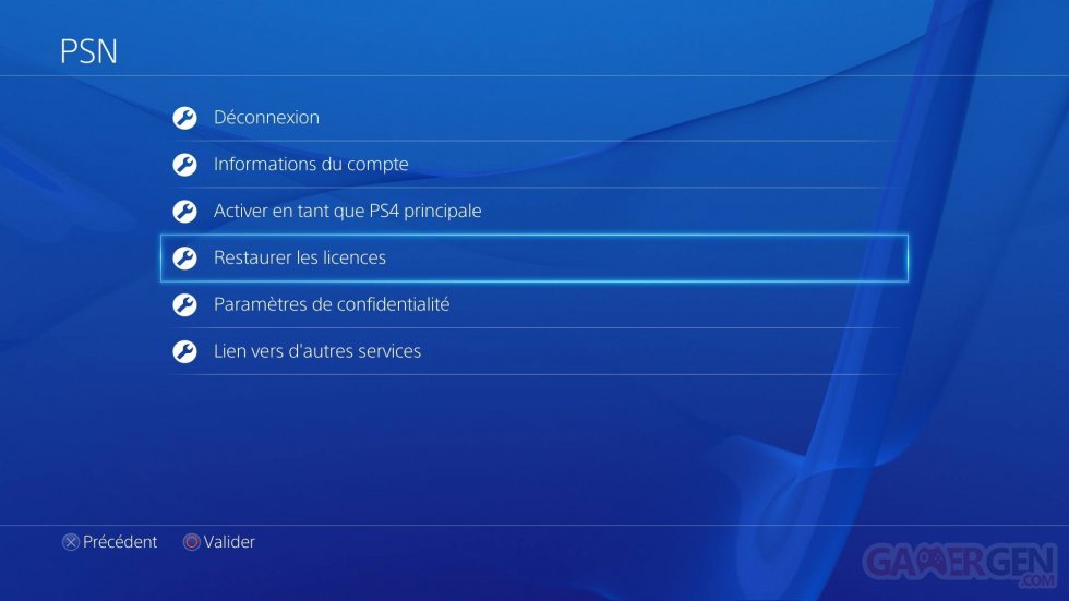 Tutoriel PS4 playstation 4 restaurer les licences 25.02.2014  (6)