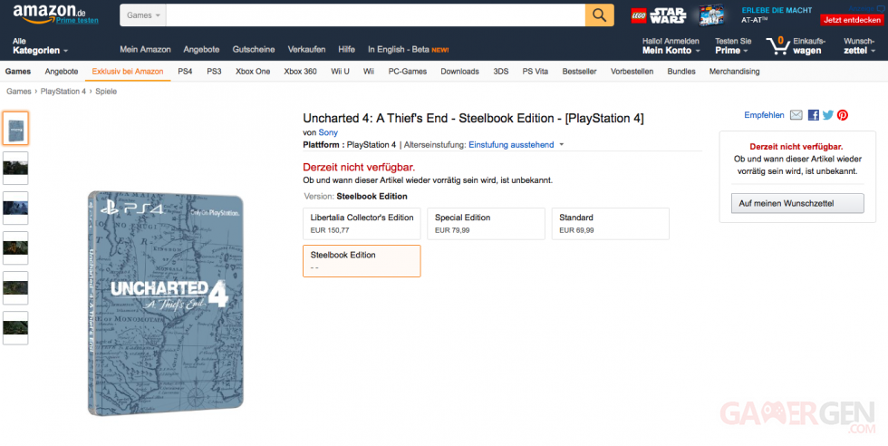 Uncharted 4 Steelbook Edition