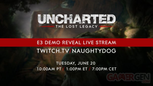 Uncharted The Lost Legacy livestream gameplay E3 Twitch