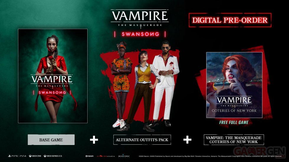 Vampire The Masquerade - Swansong Bonus précommande consoles