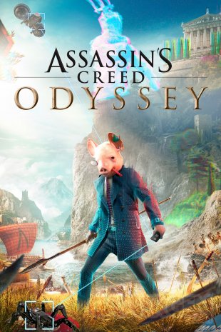 Watch Dogs Legion jaquette piratée hacked cover art Assassin's Creed Odyssey