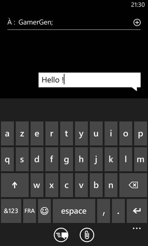 Windows Phone 8 clavier