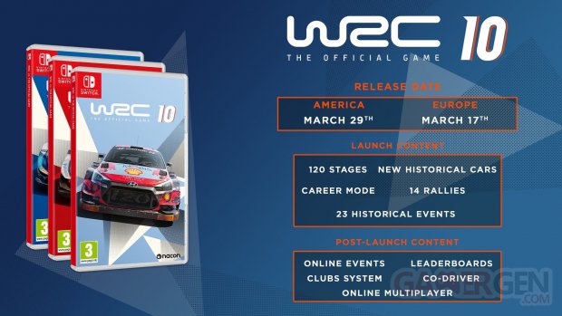 WRC 10 date sortie Switch
