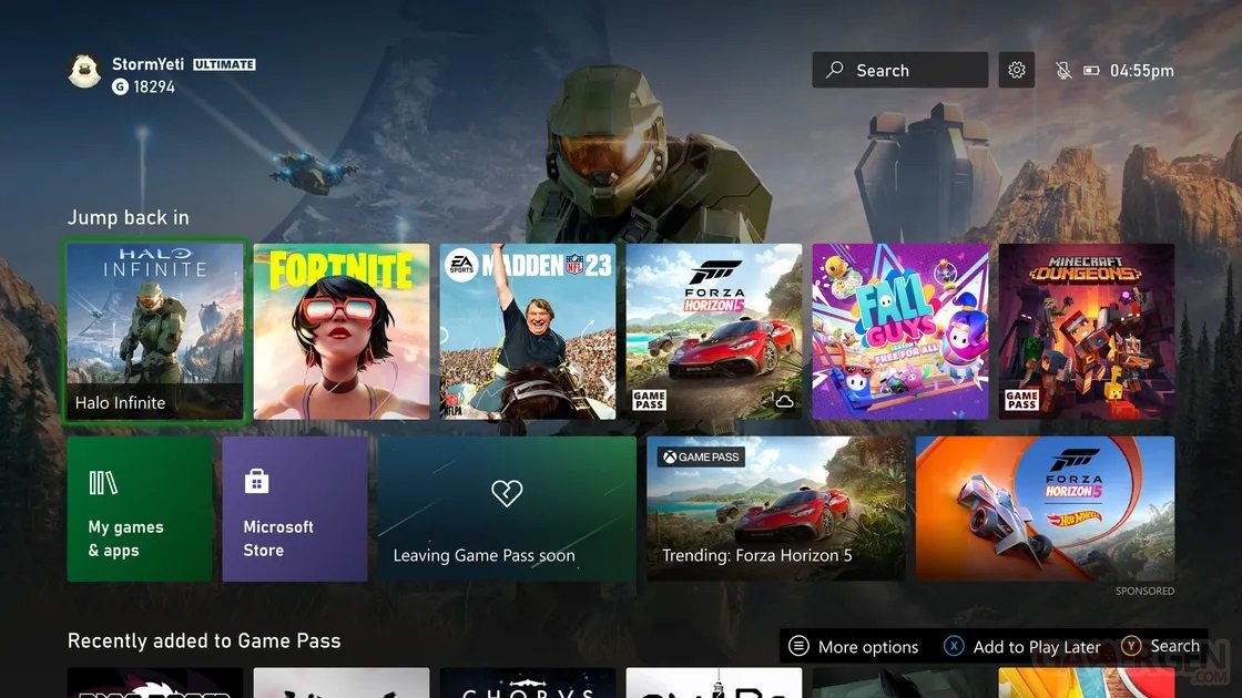 Xbox : un changement de l'interface prévu pour 2023, premier