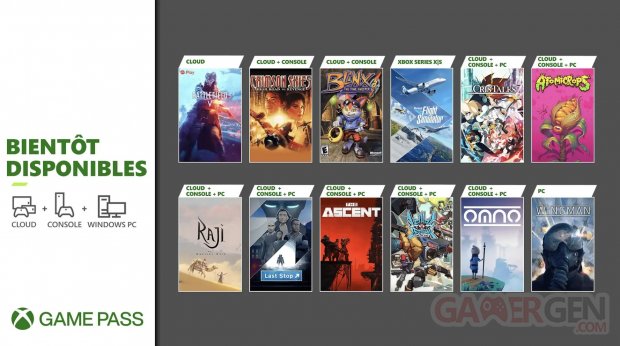 Xbox Game Pass 20 07 2021 nouveautés