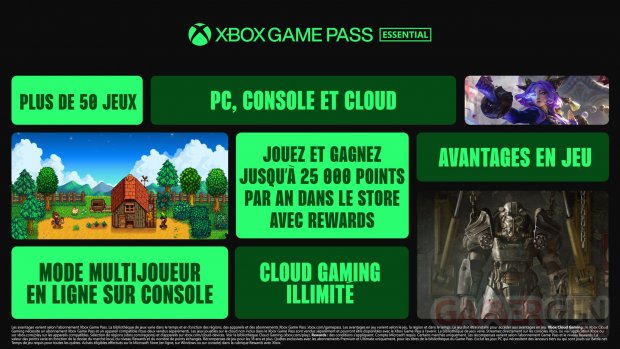 Xbox Game Pass formule Essential 01 10 2025
