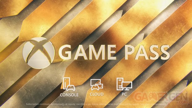 Xbox Game Pass head logo banner gold