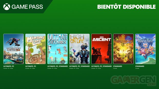 Xbox Game Pass juillet 2025